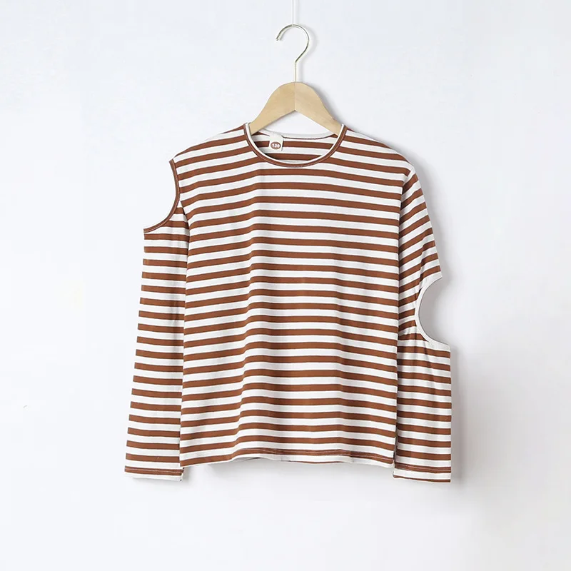 New Kids Girls Striped T-shirts Cotton O-neck Long Sleeve Tops for Birthday Girl Teenage Off Shoulder Tshirt 4 8 10 12 13 Years