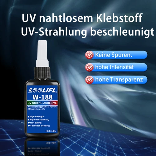 Imagen 2 del producto Kit de résine UV avec lumière, séchage rapide, collage et réparation en quelques secondes, colle UV transparente avec lampe UV pour la résine, le plastique, le verre et le métal