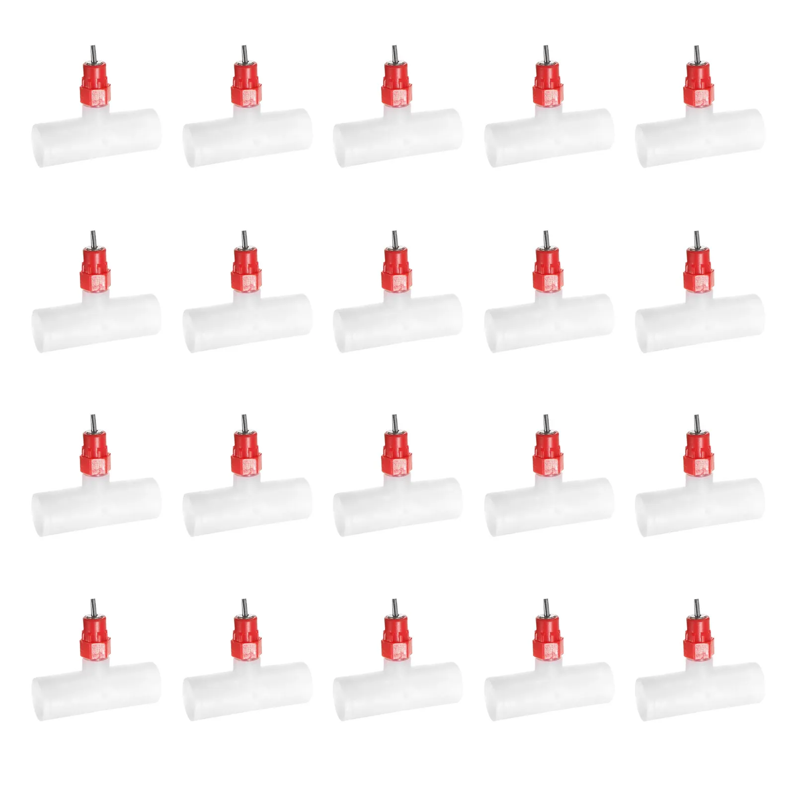 

40Pcs Chicken Automatic Waterer Nipples Horizontal Plastic Tee Fittings Poultry Coop Water Supply Nipple Drinker Kit