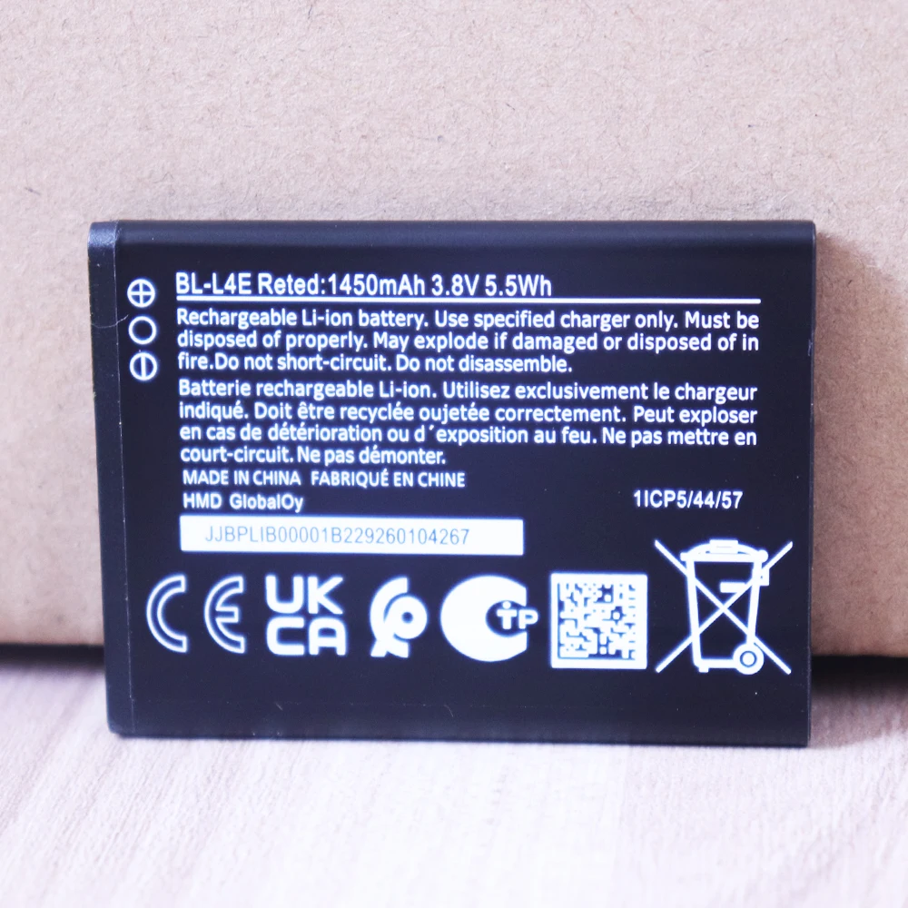 2pcs 5pcs 10pcs High Quality Original Cell 3.8V 1450mAh BL-L4E Battery For Nokia 8210 4G/ 2660/2760/2780 TA-1480 Flip Phone