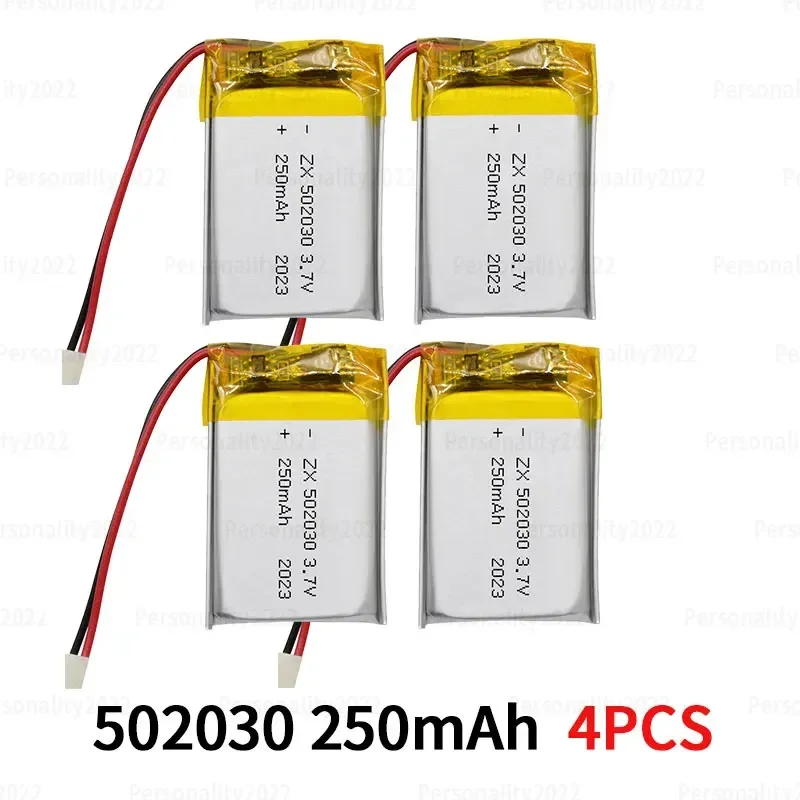 502030 Akku 3,7V Lipo 250mAh Polymer Wiederaufladbare Li-Ionen-Batterien Ph2.0mm für Bluetooth-Kopfhörer Ladecase Kabellose Maus 4