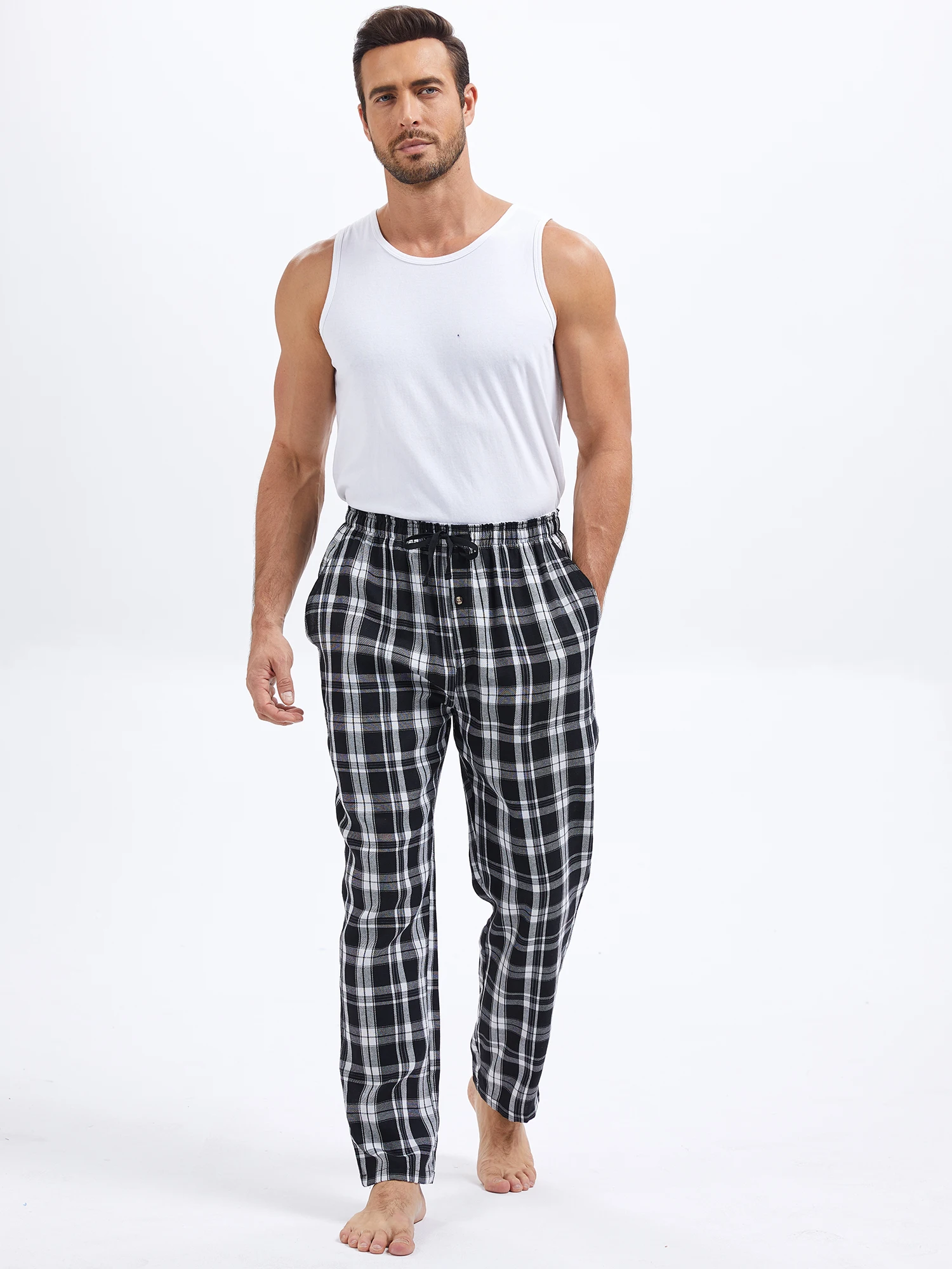 Рисунок 2 - Летние мужские пижамные штаны в клетку из 100% хлопка