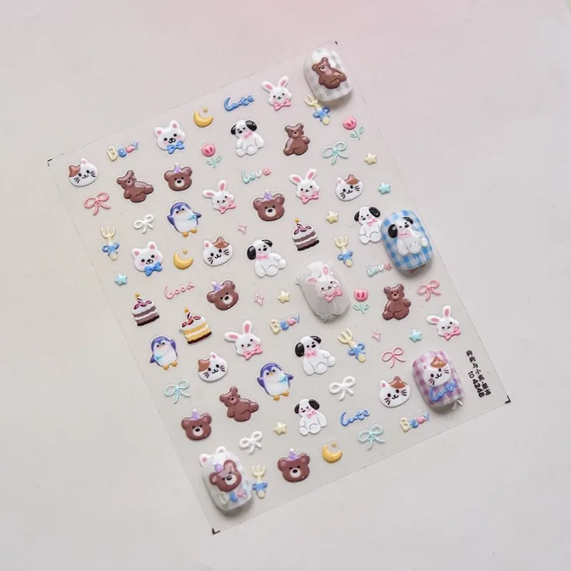 1 Sheet Kawaii Cartoon Animal 5D Puffy Dog Cat Stickers Retro DIY Craft Scrapbook Decals for Laptop Phone Case view 5