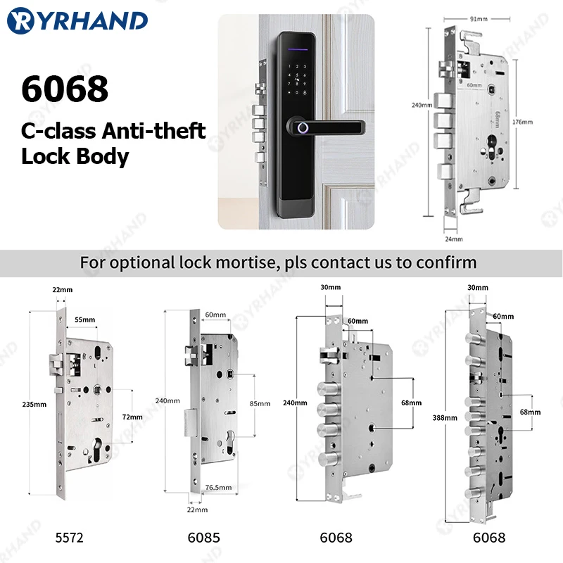 TTlock Unlock Waterproof cerraduras inteligente Fingerprint Smart Lock 6068 Electronic Intelligent Biometric Lock For home