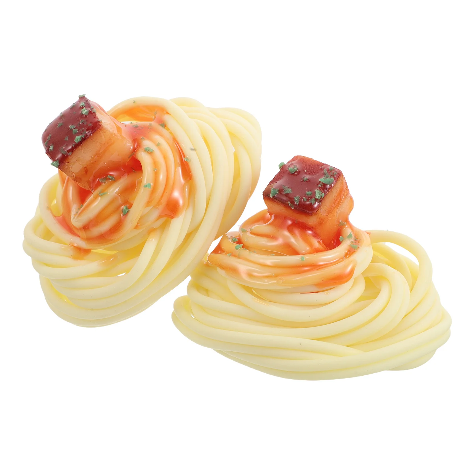2 Piezas de Espaguetis Simulados, Comida Falsa Realista para Decoración de Mesa, Temática de Fiesta, Restaurante, Exhibición, Accesorio de Pasta de PVC