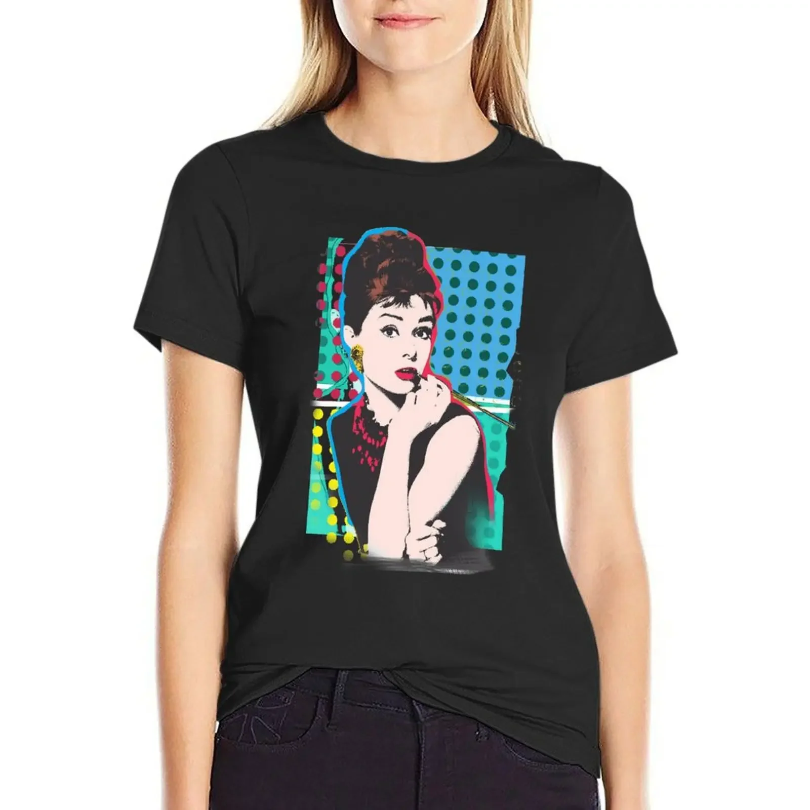 

Audrey Hepburn T-Shirt Female clothing quick drying plain T-shirts for Women