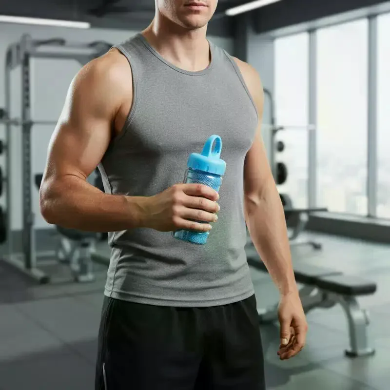 Quick Dry Cooling Towel With Portable Bottle Reusable Design Perfect For Gym Hiking Camping Outdoor Sports