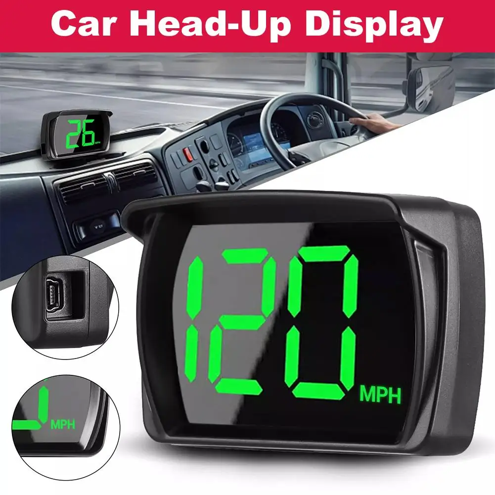 العالمي سيارة HUD رئيس يصل عرض GPS Hud عداد السرعة الرقمي الخط الكبير سرعة متر KMH لجميع سيارات شاحنة التوصيل والتشغيل السيارات الاسمية