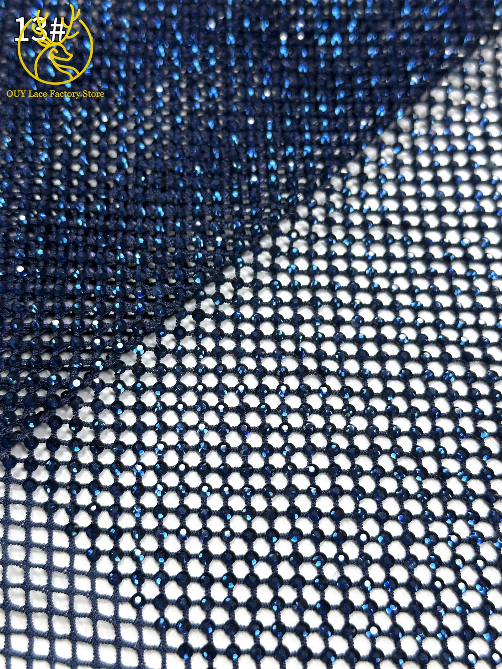 Hochwertiger Dubai-Steindiamant-Netzspitzenstoff Luxuriöser Afrikanischer Spitzenstoff Nigerianisches Nähmaterial für Damen-Abendkleider 2,5 Yards – Detail 22