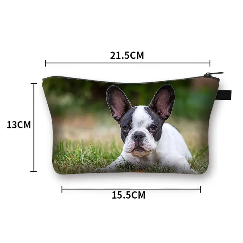 Maltese / Boston Terrier Dog Print Cosmetic Case Women Boxer Dogs Makeup Bags Organizer Toiletry Bag Zipper Pouch Lipstick Bags