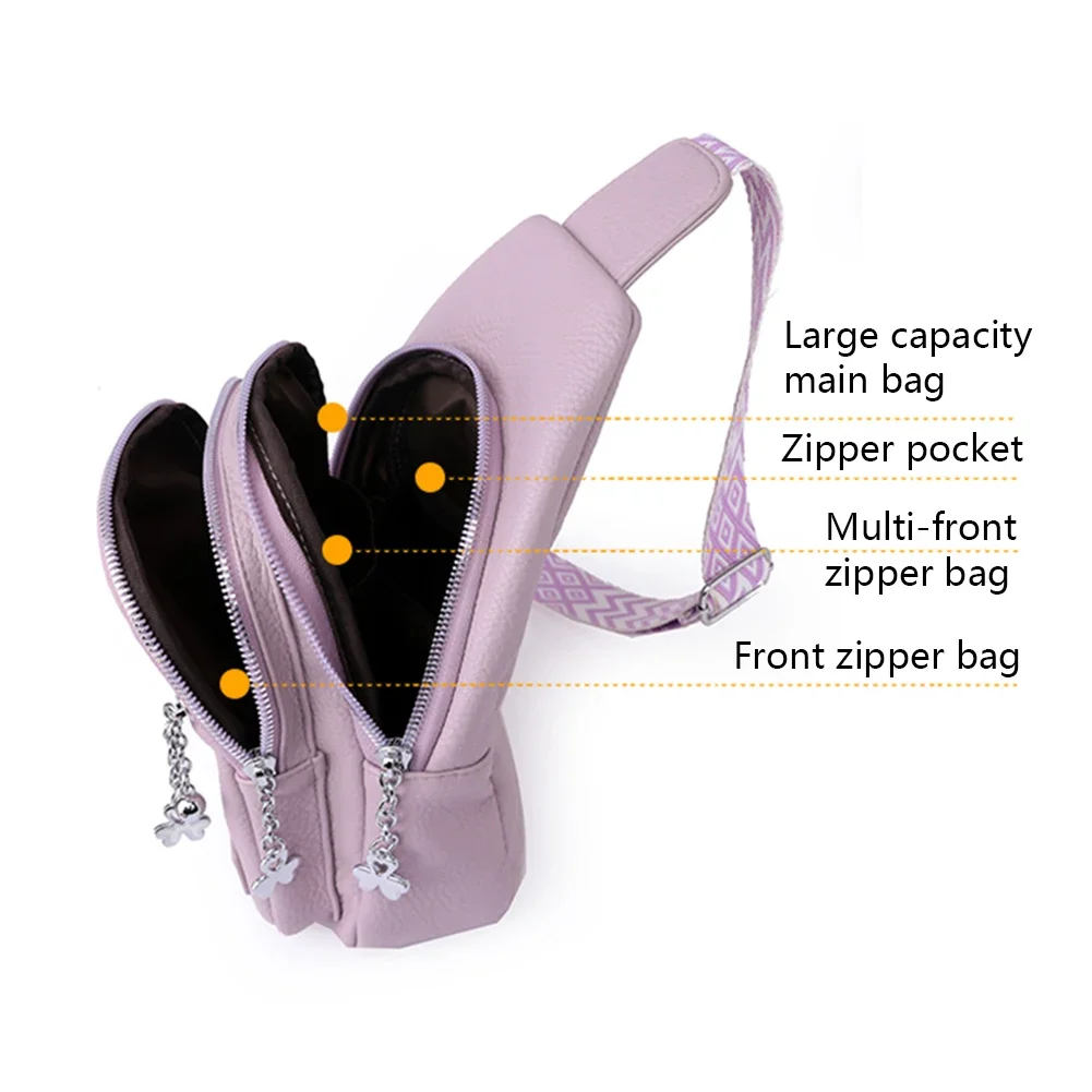 Women Sling Chest Bags Fanny Pack Fashion Leather Waist Bags Multifunctional Waist Pouch For Phone Shopping Holder Banana Bag