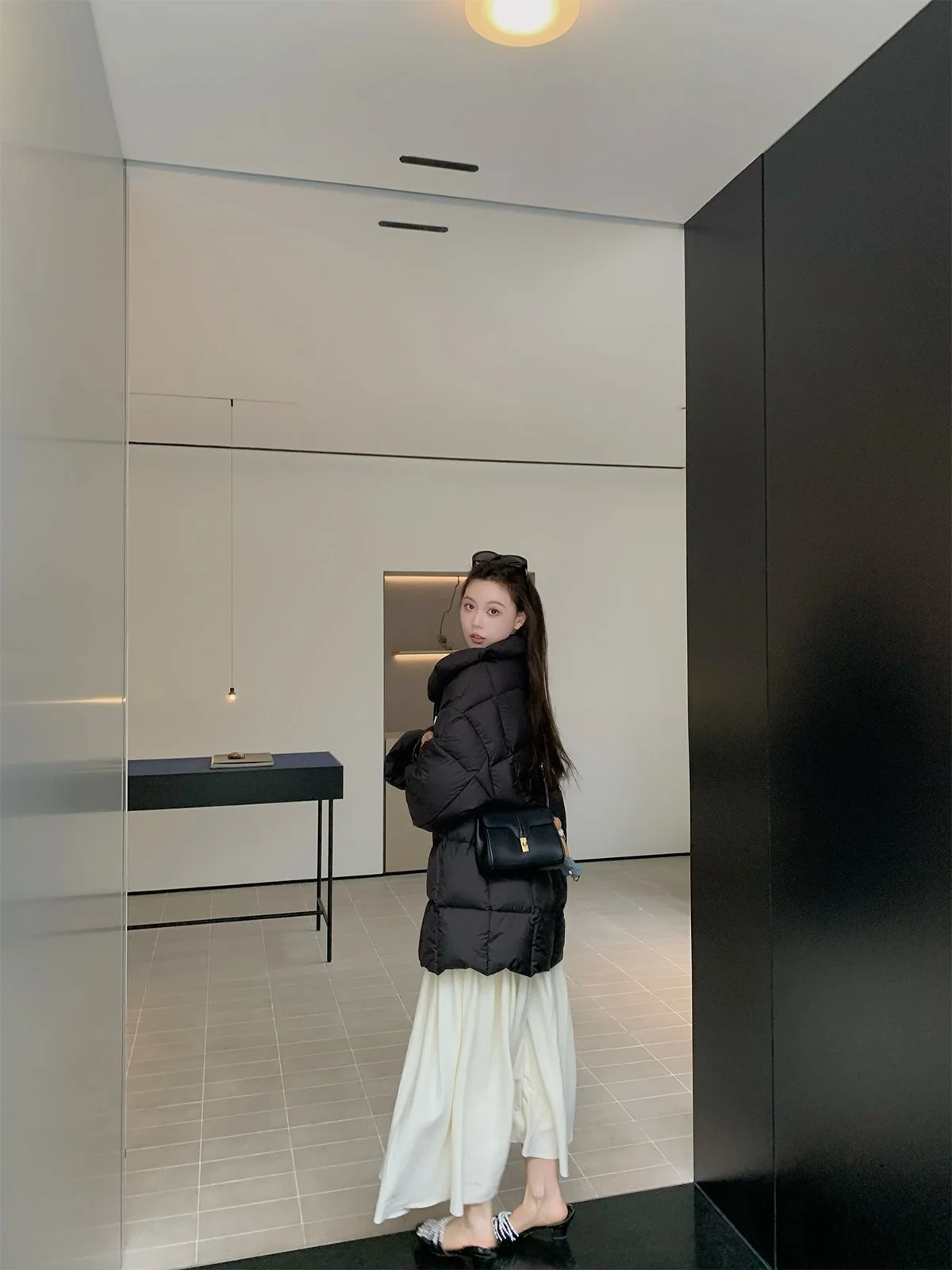 

Seeyouiceland Seef Avenue Knitted Maxi Skirt Lazy Aosphere Large Swing Skirt Winter 2024 Polyester Acrylic Nylon Wool Blend