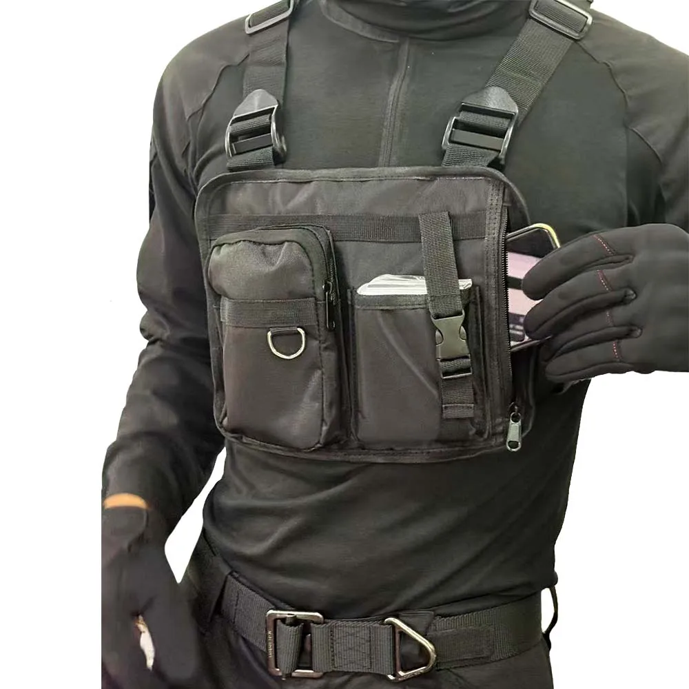 

Tactical Vest Backpack Outdoor Sports Bag Cycling Bag Multi-Functional Socks Puppet App Double Shoulder Breast Bag For Hunting