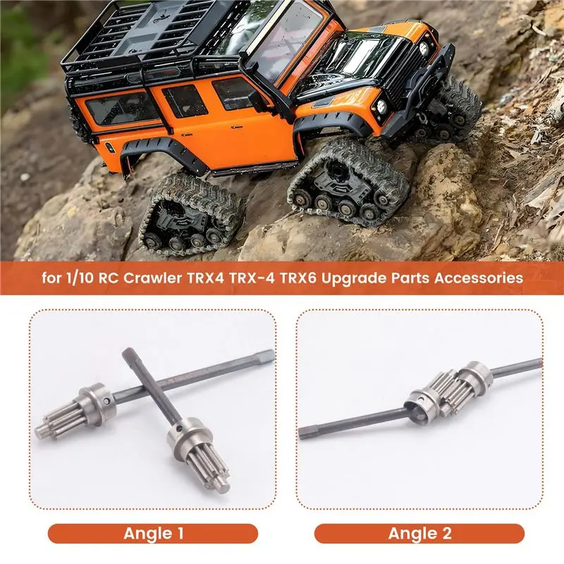 2Pcs Steel Front Axle CVD Drive Shaft For 1/10 RC Crawler TRAXXAS TRX4 TRX-4 TRX6 Upgrade Parts Accessories view 3