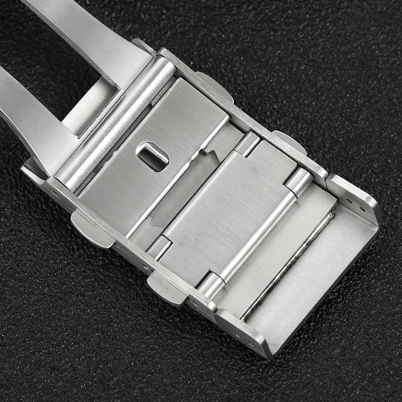 Stainless Steel Watch Clasp 18mm 20mm Brushed Extendable Adjustable  Double Push Button Folding Safety Watch Buckle Accessories