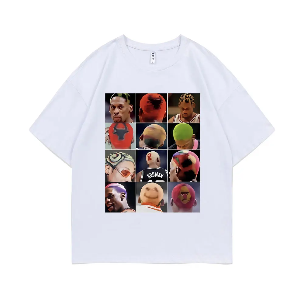 The Worm Dennis Rodman Many Head Graphic T-shirt Fashion Men Women Hip Hop Oversized T Shirts Unisex Summer Basketball Boys Tees