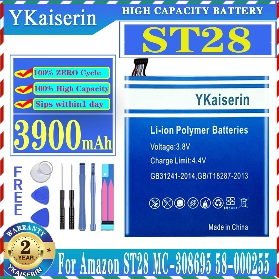 YKaiserin 3900mAh Replacement Battery for Amazon ST28 MC-308695 58-000255 Tablet Pad Type P/P New Battery + Track Code