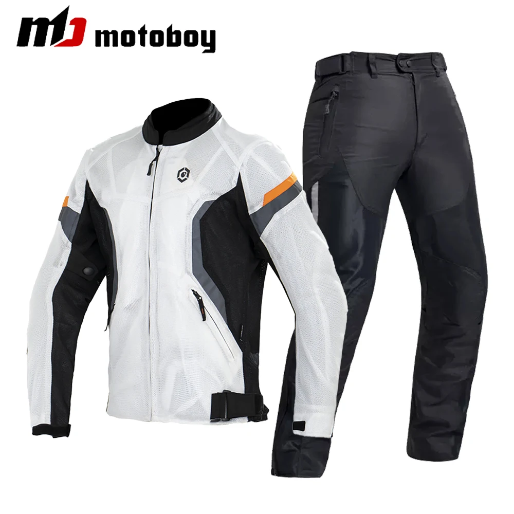 Men Motorcycle Jacket Waterproof Four Season Motorbike Overcoat Pants Reflective Riding Jackets Windproof Suits Removable Lining