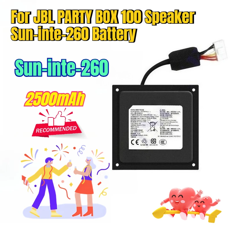 

2500mAh for JBL PARTY BOX 100 Speaker Sun-inte-260 Battery