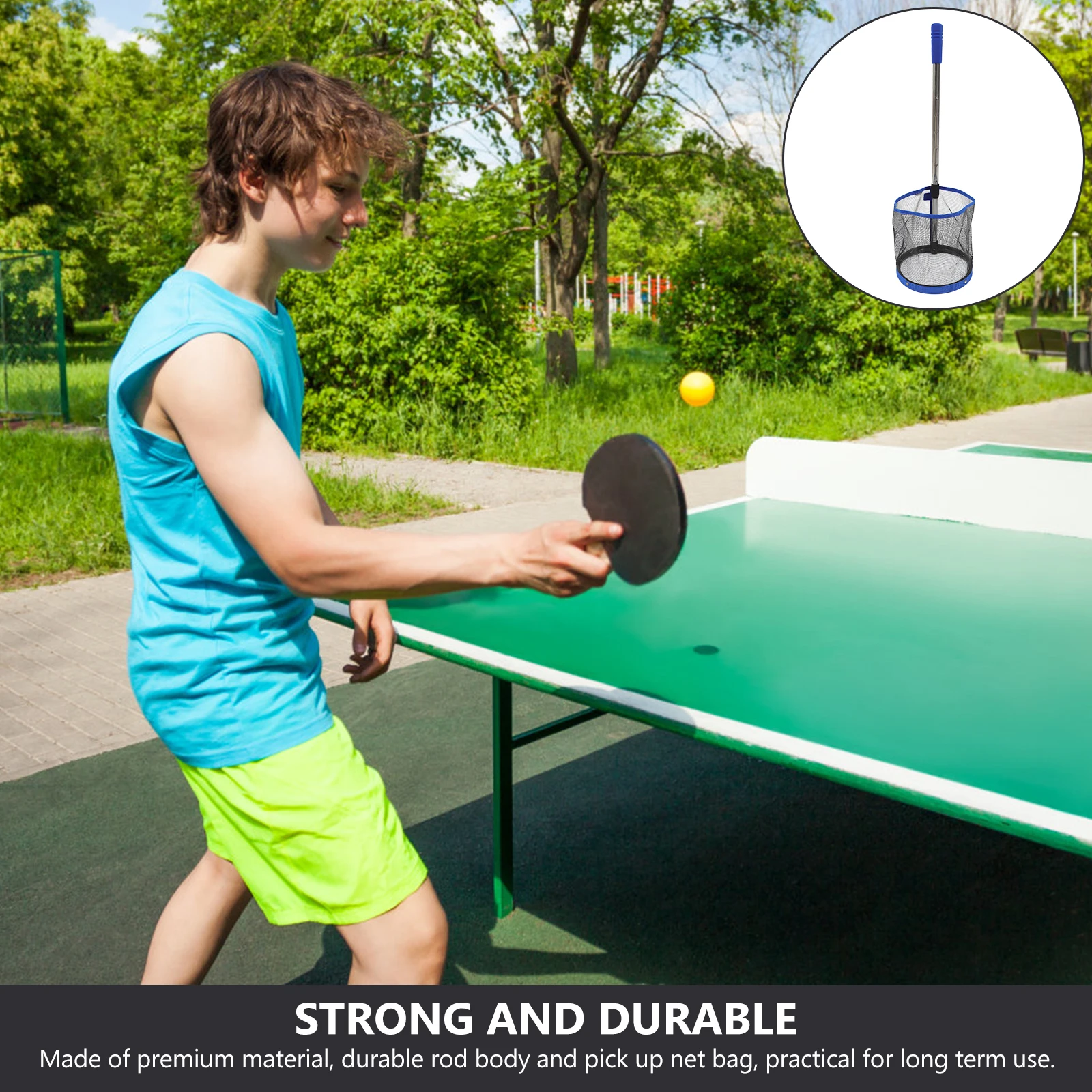 

Pingpong Retriever Table Tennis Ball Picker Lightweight Storage Easy Carry Training Tool Blue