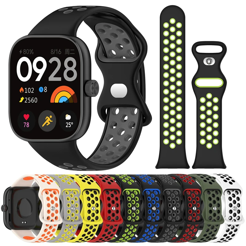 Bracelet en silicone respirant pour Redmi Watch 4, Xiaomi Band 8 Pro, Bracelet de remplacement, Bracelet souple pour Redmi Watch4