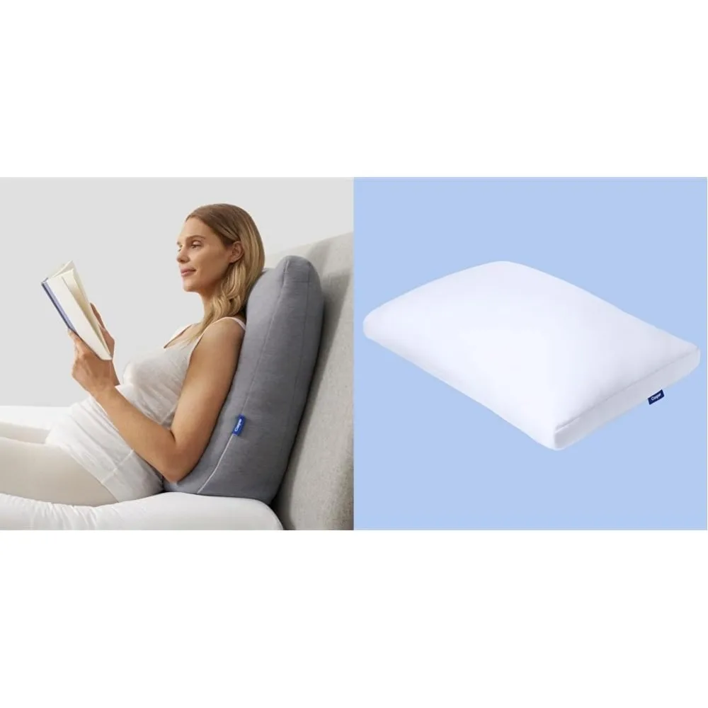 وسادة دعم مريحة للنوم باللون الرمادي، مقاس قياسي