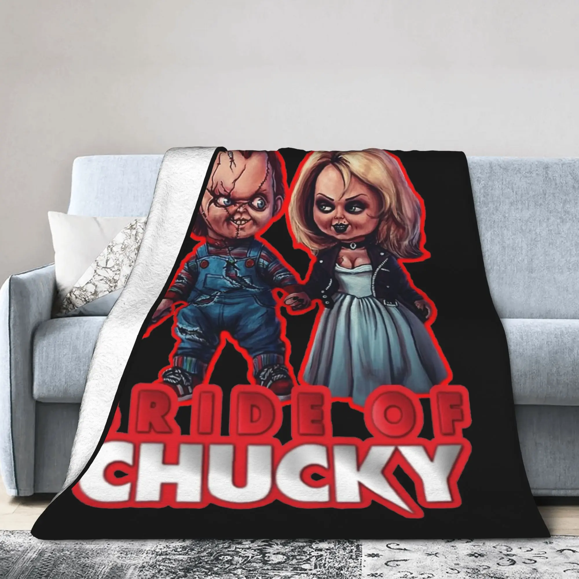Chuckys Halloween Movie Horror Blanket Plush Throw Blanket Home Couch Decoration Ultra-Soft Warm Bedsprea,