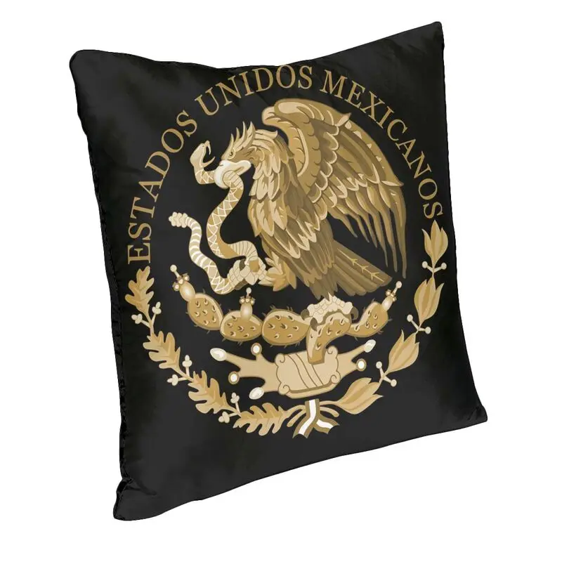 Personalized Mexico Coat Of Arms Square Throw Pillow Case Home Decor 3D Two Side Print Mexican Flag Cushion Cover for Sofa