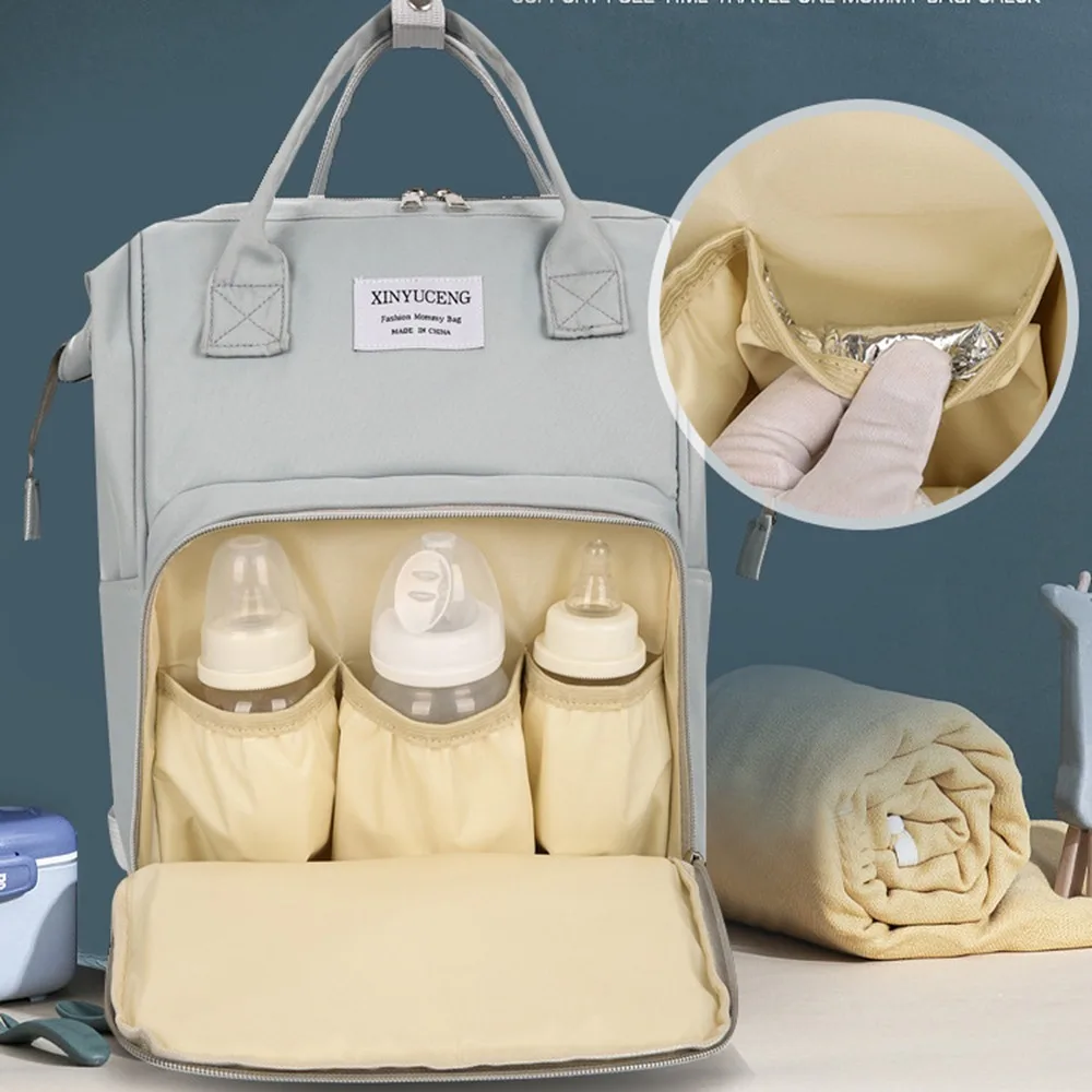 

Multifunctional Mommy Backpack Large Capacity Solid Color Baby Diaper Bag Anti Splash Water Oxford Cloth Mommy Shoulder Bag Baby