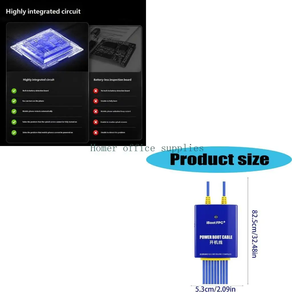 K43B Phone Board Boot Cable Set with Flat Ribbon Cables, Metal Housing Tool for Repair Station Startup Review and Fault Tracing