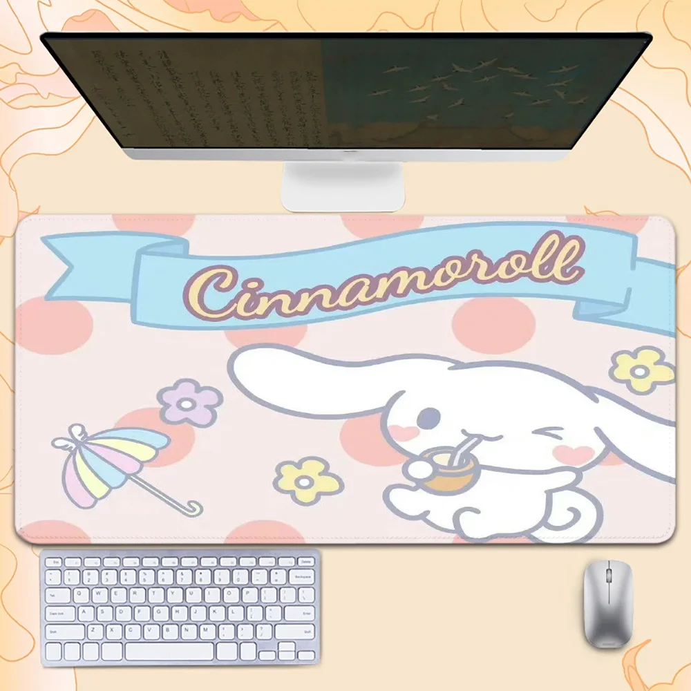 

Большой коврик для мыши C-Cinamorolles, моющийся, нескользящий, резиновый, для офиса и игр, настольный коврик для компьютера, аксессуары для компьютера