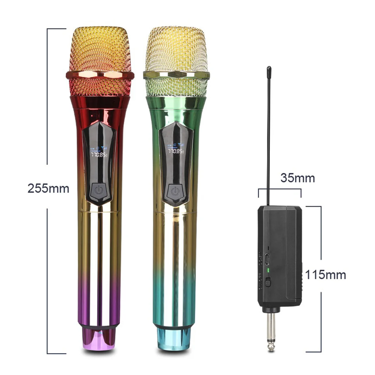 Abdq-ワイヤレスハンドヘルドダイナミックマイク、充電式レシーバー付きマイクシステムセット