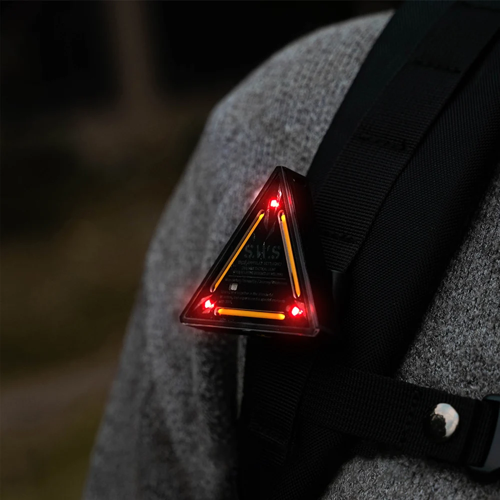 الحبل المغناطيسي متعدد الوظائف التخييم ضوء ستبليس يعتم ضوء مثلث للمشي في الهواء الطلق ضوء تحذير صغير #4