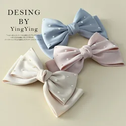 Korean Sweet Pearl Big Bow Hair Clip Headdress for Women Fashion Design High Quanlity Delicate Bowknot Hairpin Hair Accessories