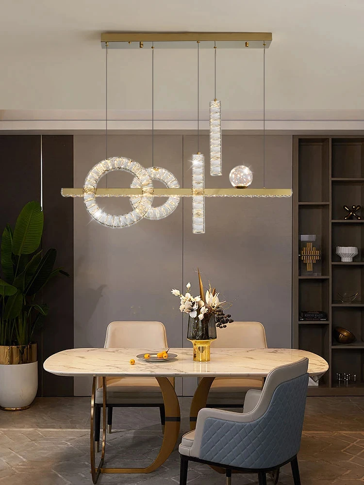 Light Luxury Modern Restaurant Led Chandelier Designer Creativity Is Suitable For Simple Table Lamp Bar Crystal Lamps.