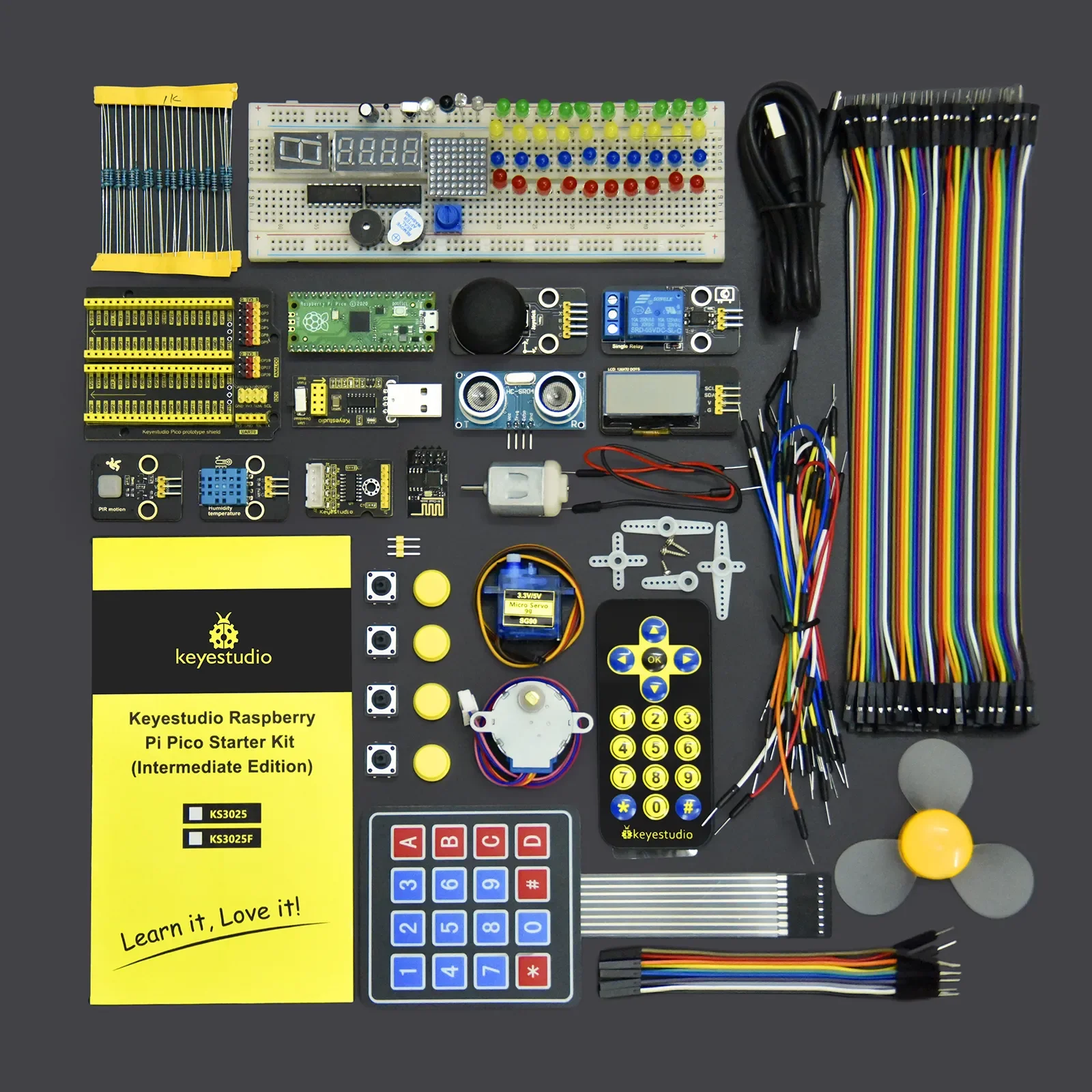 Keyestudio KS3025 Raspberry Pi Pico Complete leerkit Onderwijs DIY-kit Microcontroller Sensor Python Programmering Elektronisch