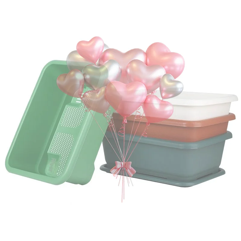 

Прямоугольный цветочный горшок для овощей с дренажными отверстиями, ударопрочный, для подоконников, садовые принадлежности