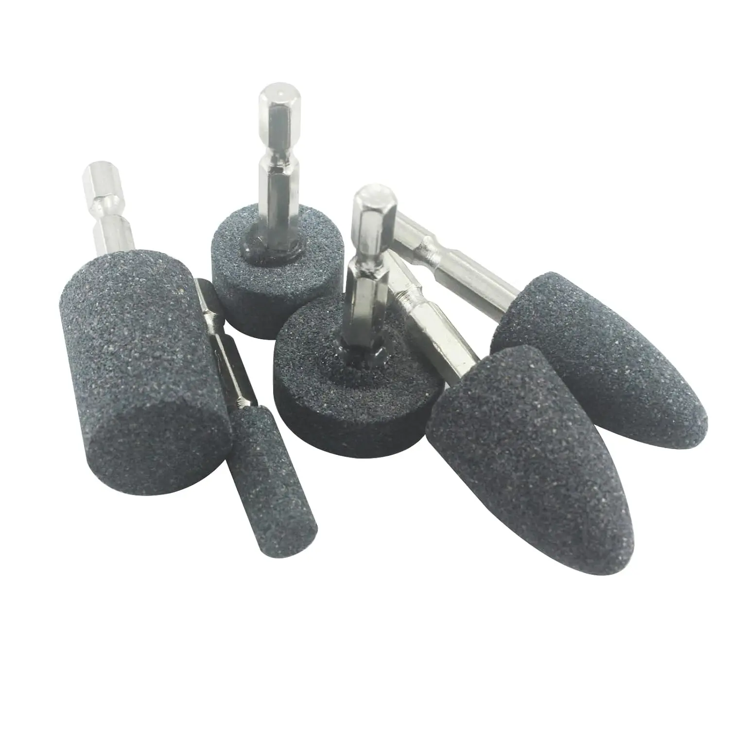 

6 Pcs Rotary Grinding Stones, 1/4'' Hex Shank Abrasive Points for Drill Tools