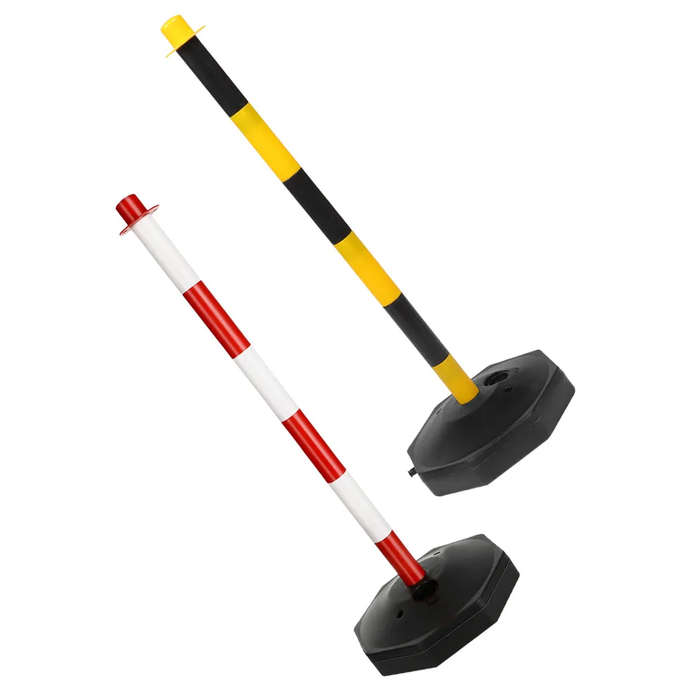 2 قطعة عمود تحذير السلامة المرورية طوي حاجز القطب Delineator آخر مع قاعدة المرآب وقوف السيارات مساعدة القيادة المخاريط التدريب