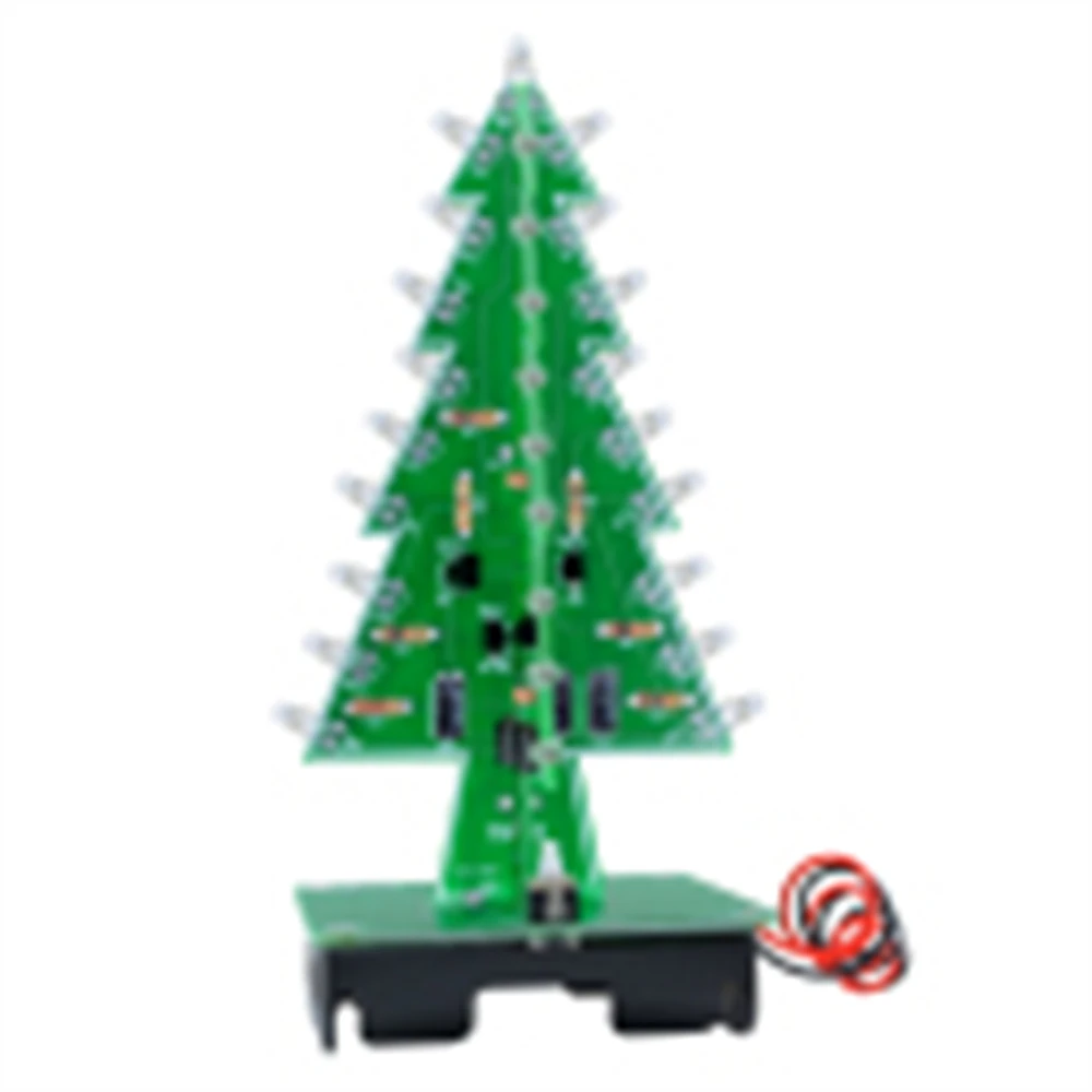 DIY 3D Christmas Tree Soldering Practice Electronic Science Assemble Kit 3 Color/7 Color Flashing LED PCB Board DC 4.5-5V