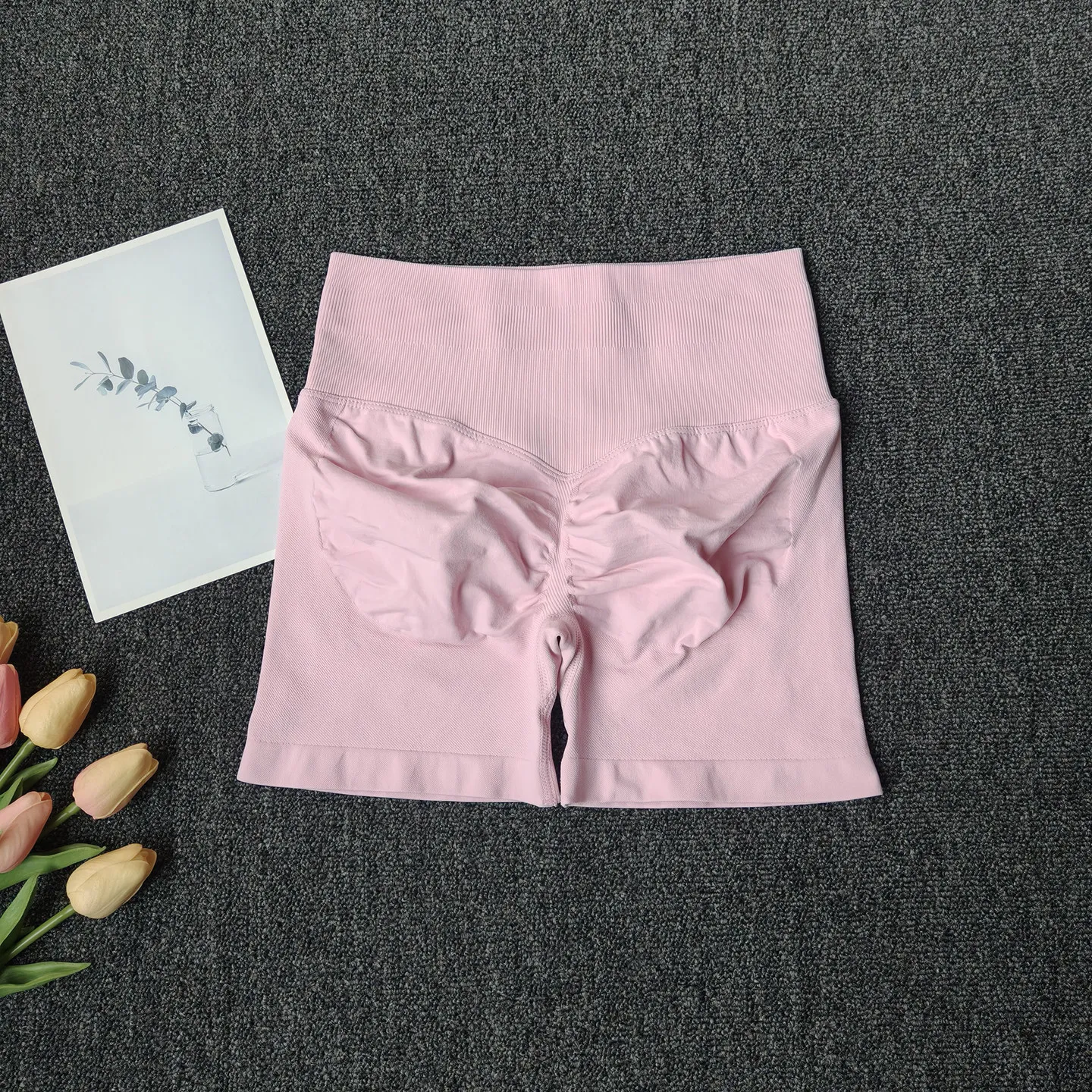 Peach Butt Fitness-Shorts für Damen, Sport-Shorts mit Po-Lifting-Effekt, Yoga-Shorts, hohe Taille, bauchstraffend, nahtlos, hochelastisch. – Detail 7
