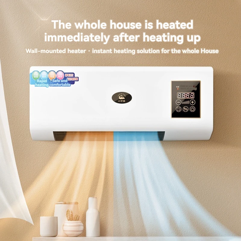 Dual use mobile small air conditioner, hot air blower, bathroom heater, household bedroom wall mounted electric heater, and heat