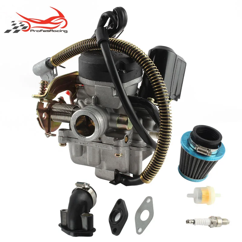 Carburetor for 139QMB GY6 50CC 49CC 4 Stroke Scooter Taotao Engine 18mm carb+ Intake Manifold