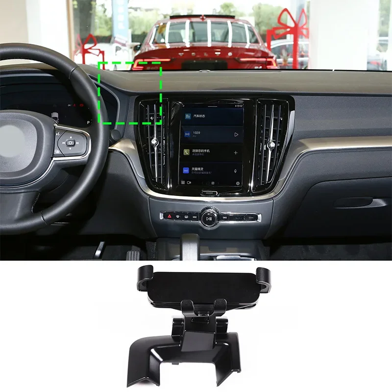 

For Car for Volvo S60 V60 2020-2023 ABS Black Car Mobile Phone Holder Car Phone GPS Navigation Holder Accessories