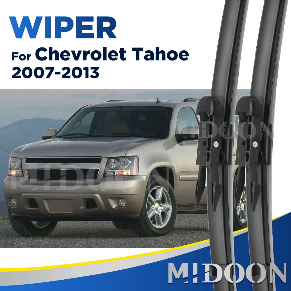 MIDOON limpiaparabrisas de parabrisas delantero conjunto para Chevrolet Tahoe GMC Yukon MK3 Cadillac STS 2007, 2008, 2009, 2010, 2011, 2013