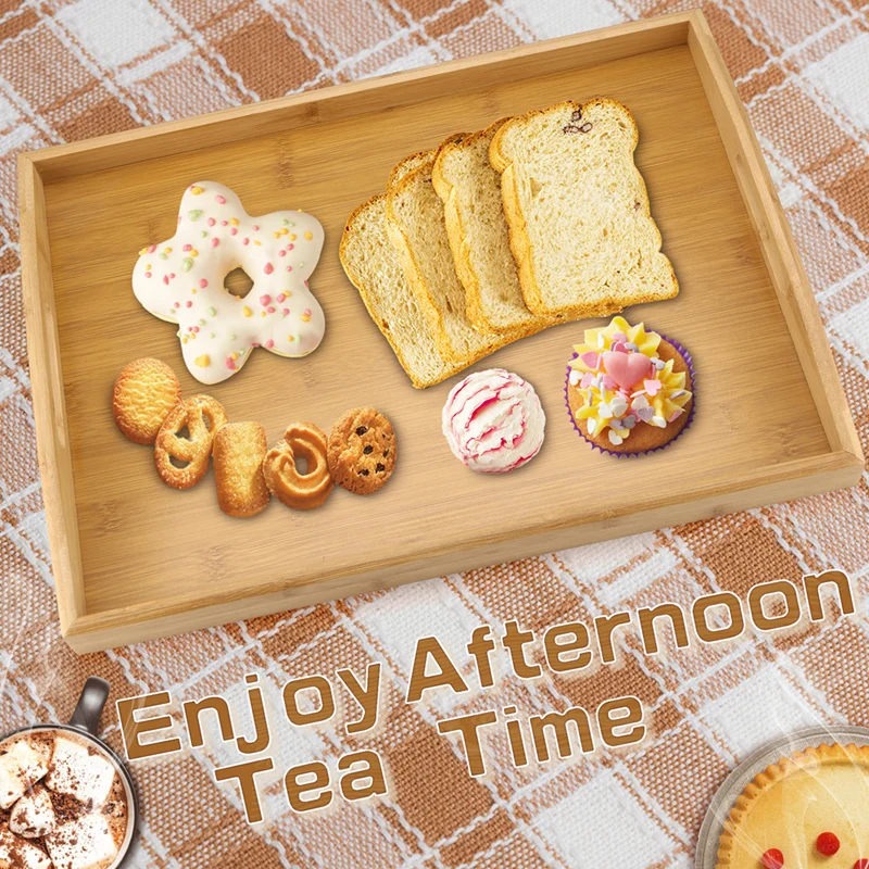 Wooden Tray With Handles, Living Room Coffee Table Footstool Tray, Oversized Wooden Dinner Tray, Breakfast Decoration