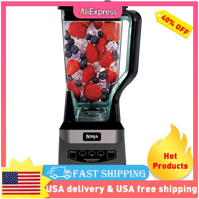 

Ninja NJ601AMZ Professional Blender with 1000-Watt Motor & 72 oz Dishwasher-Safe Crushing Pitcher for Smoothies,Shakes