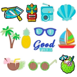 Summer Coco Sailboat Shoe Charms Pin for Crocs Accessories Charms Clogs Bubble Slides DIY Shoe Decoration Buckle Party Gifts