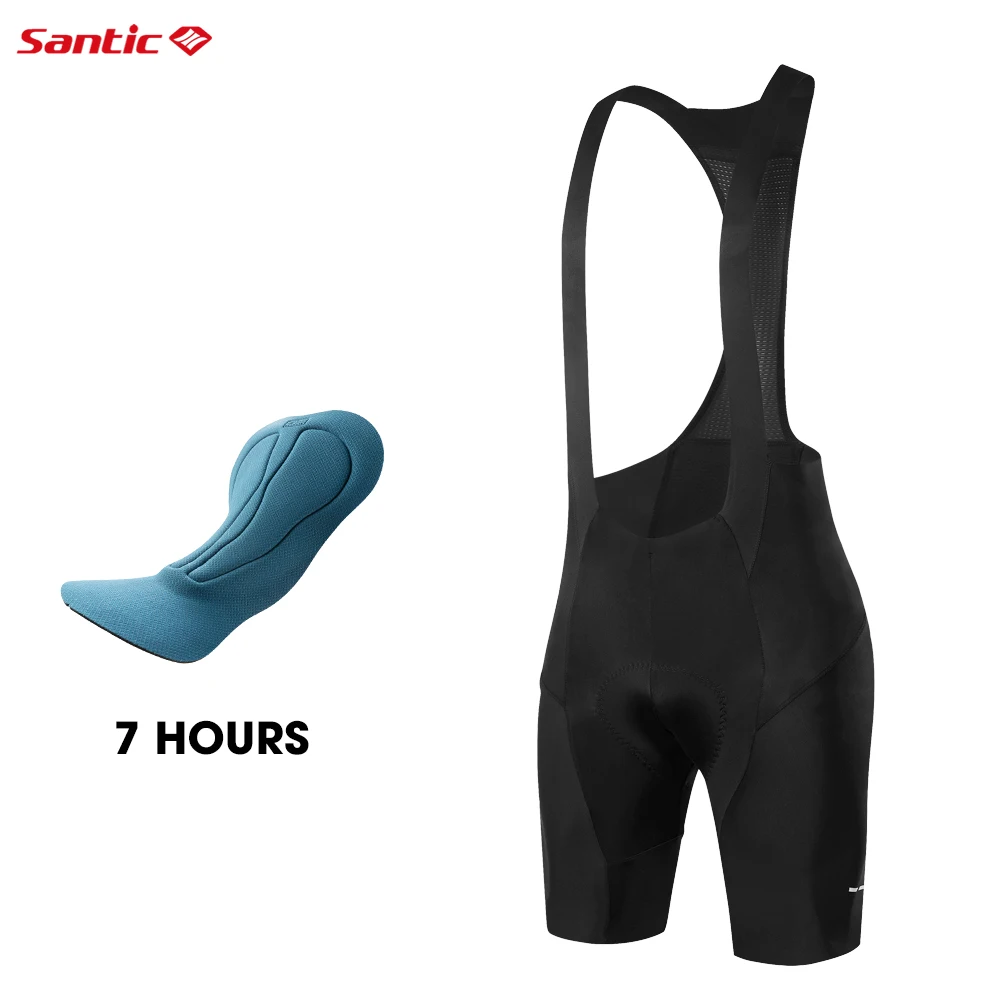 Santic Men's Cycling Bib Shorts Imported Cushion Cycling Outdoor Cycling Wear High Elastic Reflective