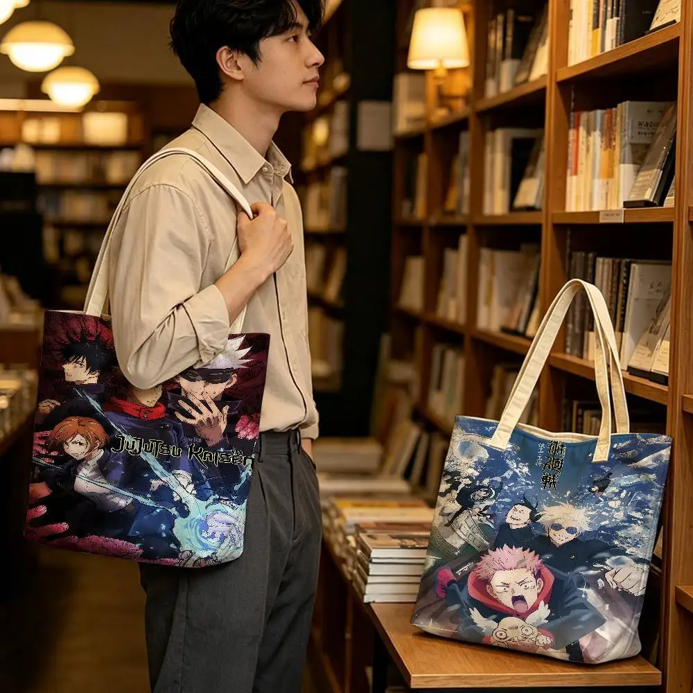 2025 Movie J-Jujutsu K-Kaisen Tote Bag, Large Capacity Shoulder Bag, Women's Casual Handbag For Work School Shopping
